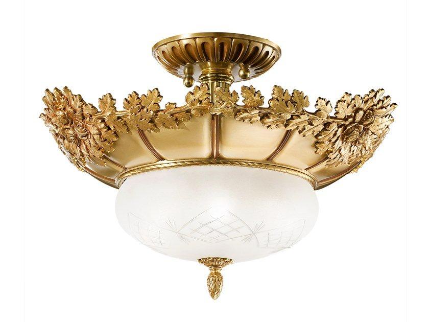 French gold semi flush with glass | Rose 700/4sf by Possoni Illuminazione