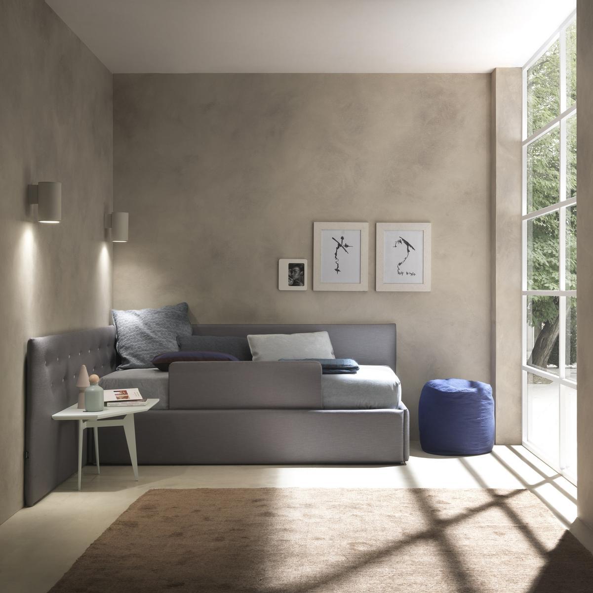 Single bed with upholstered headboard | Line 04 by Bolzan letti