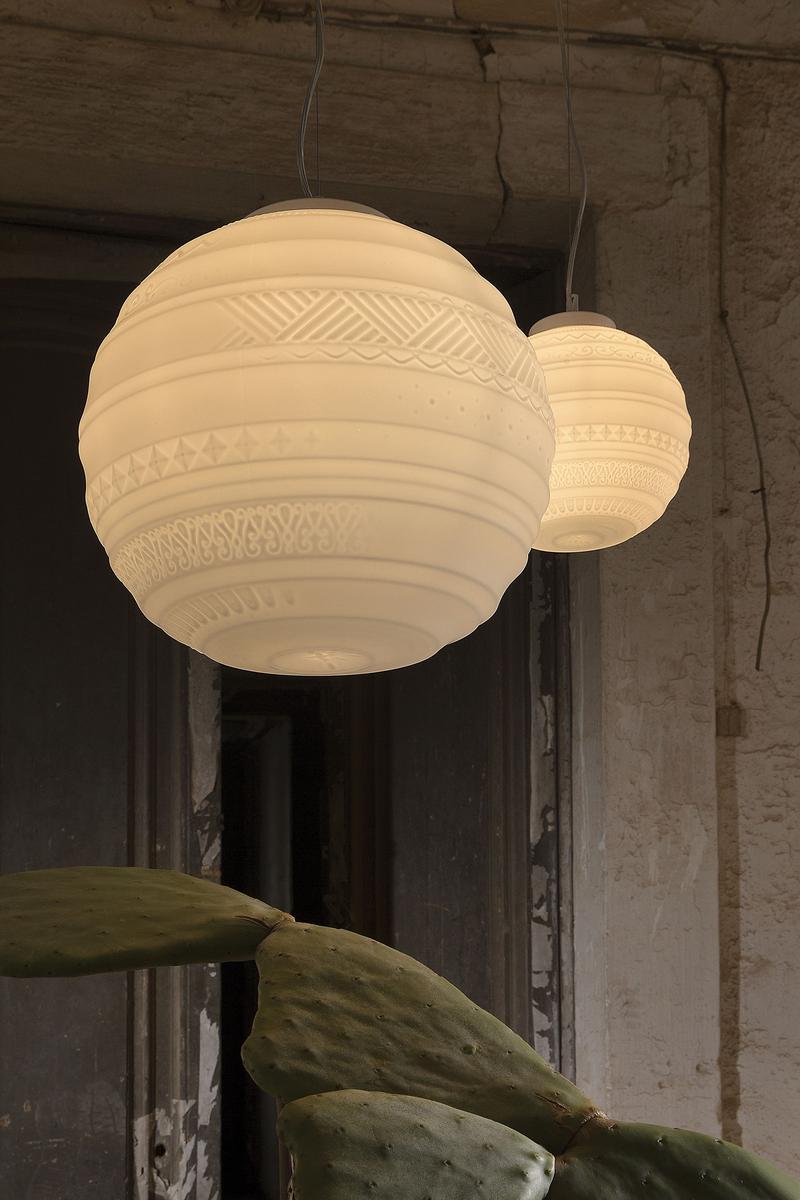 Satin glass pendant lamp | Braille by Karman