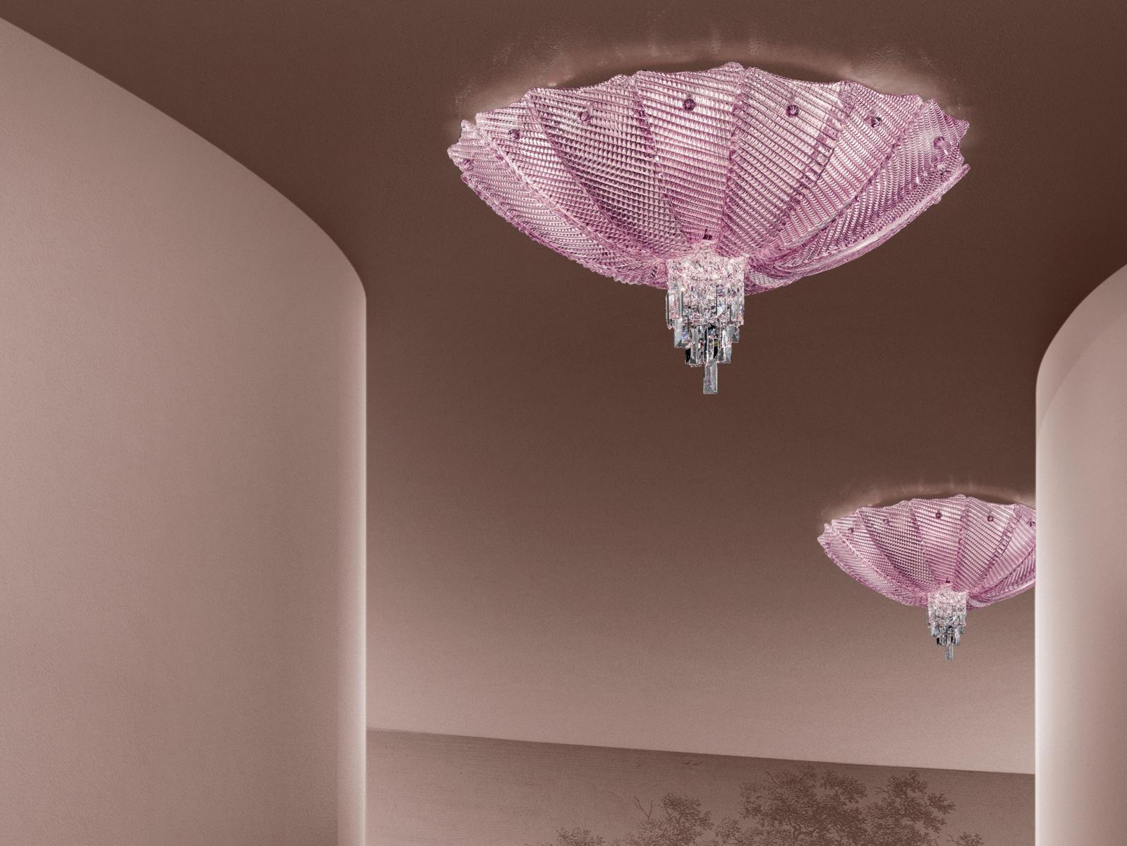 Glass ceiling light with crystals | Manin by Sylcom