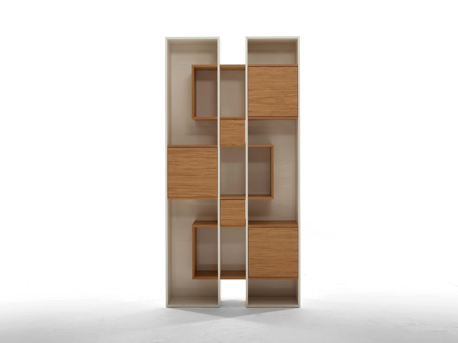 Open freestanding wooden bookcase | Abaco by Tonin Casa