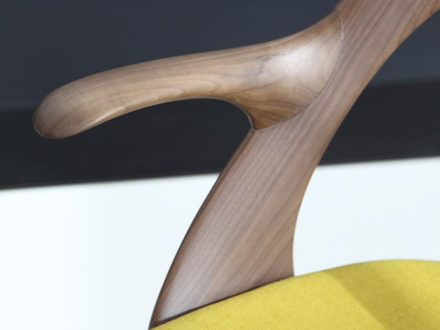 Walnut chair with armrests | Ester by Porada