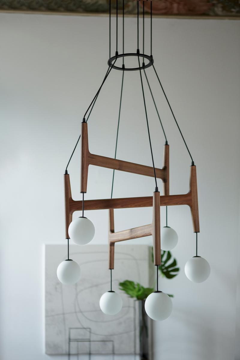 Canaletta walnut pendant lamp | Astra by Porada