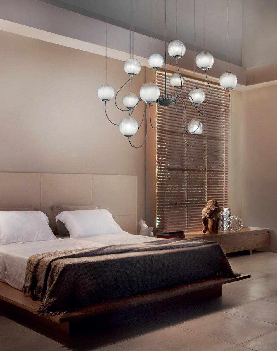 Blown glass pendant lamp | Puppet Sp 12 P by Vistosi