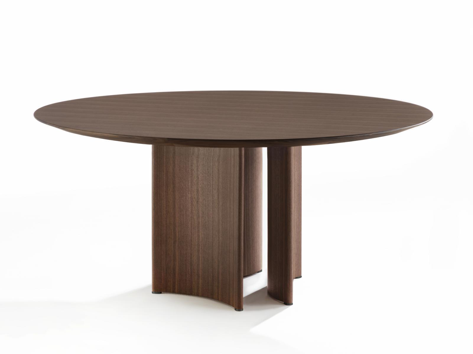 Round table in canaletta walnut | Alan by Porada