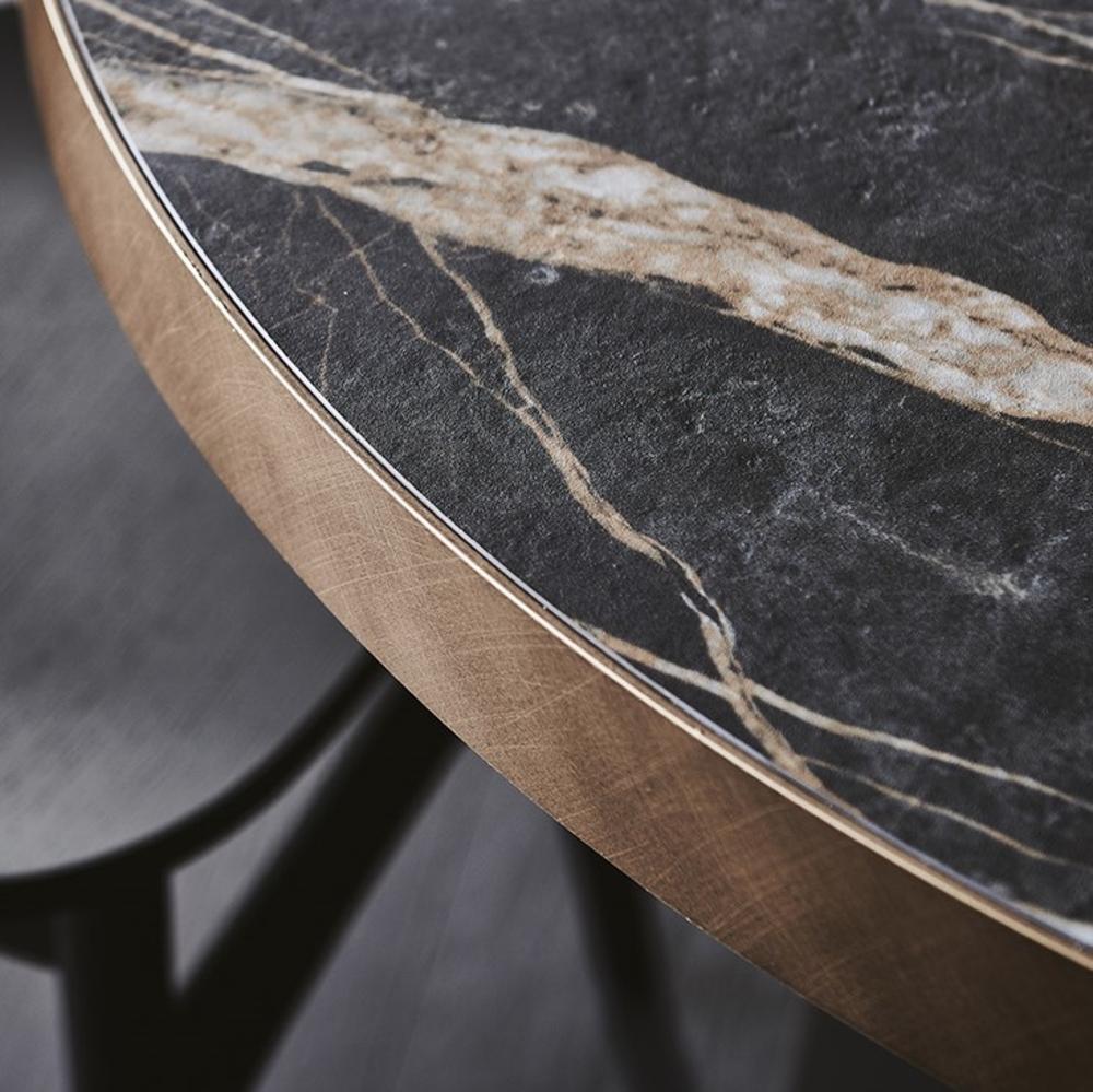 Round metal coffee table | Ribot Keramik Bistrot by Cattelan Italia