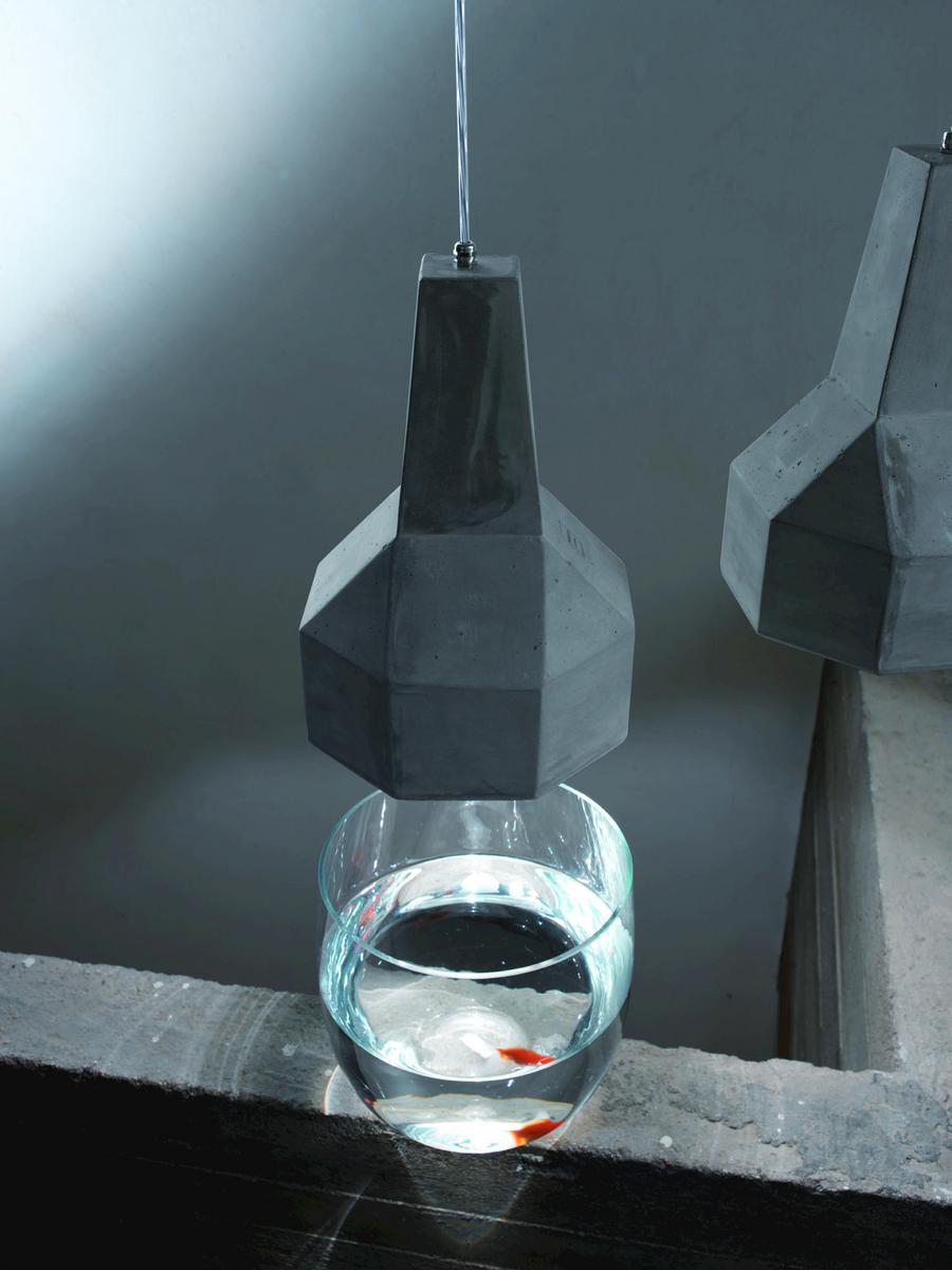 Cement outdoor pendant lamp | Brontolo by Karman