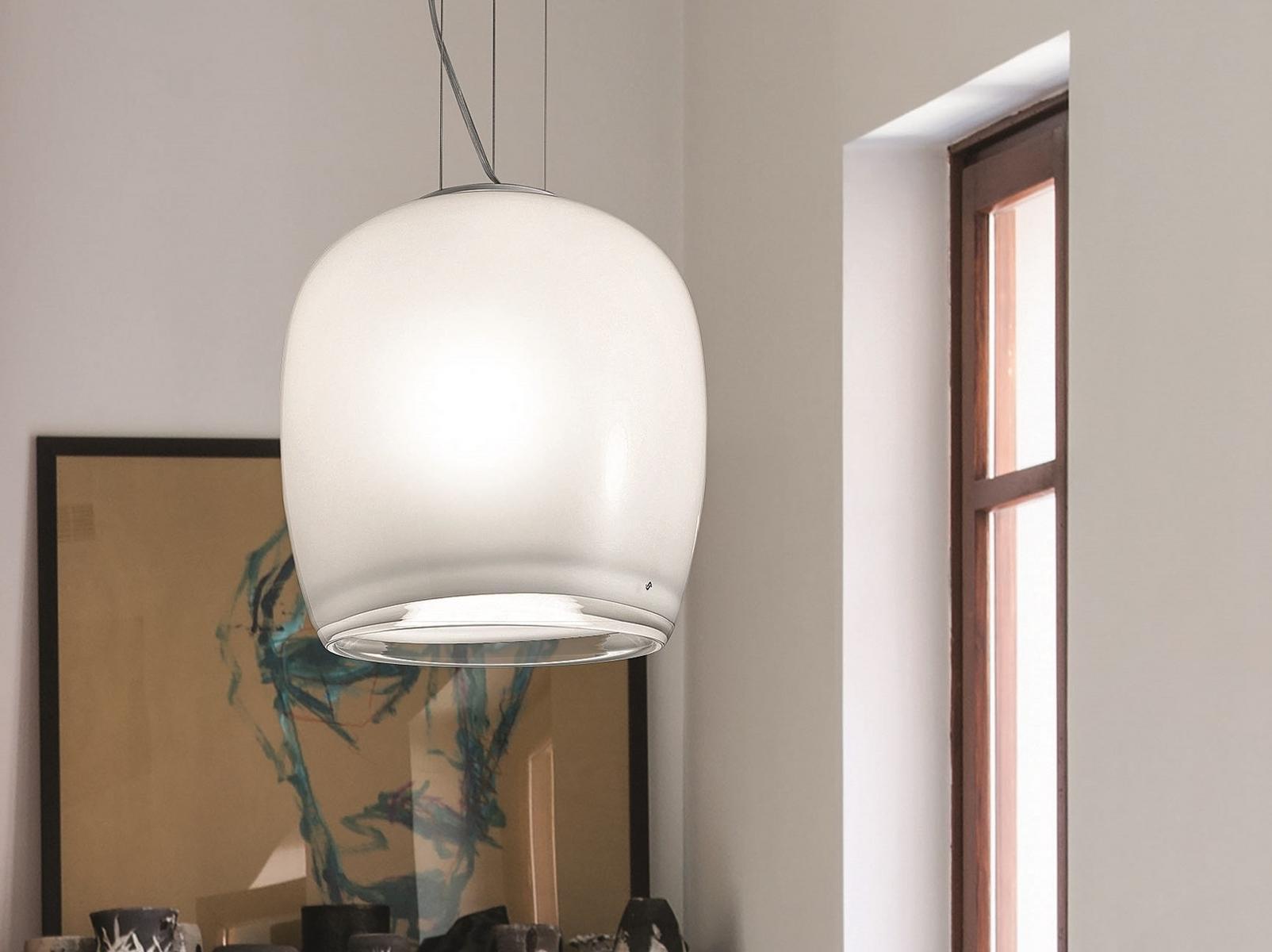 Glass pendant lamp | Implode Sp 38 by Vistosi