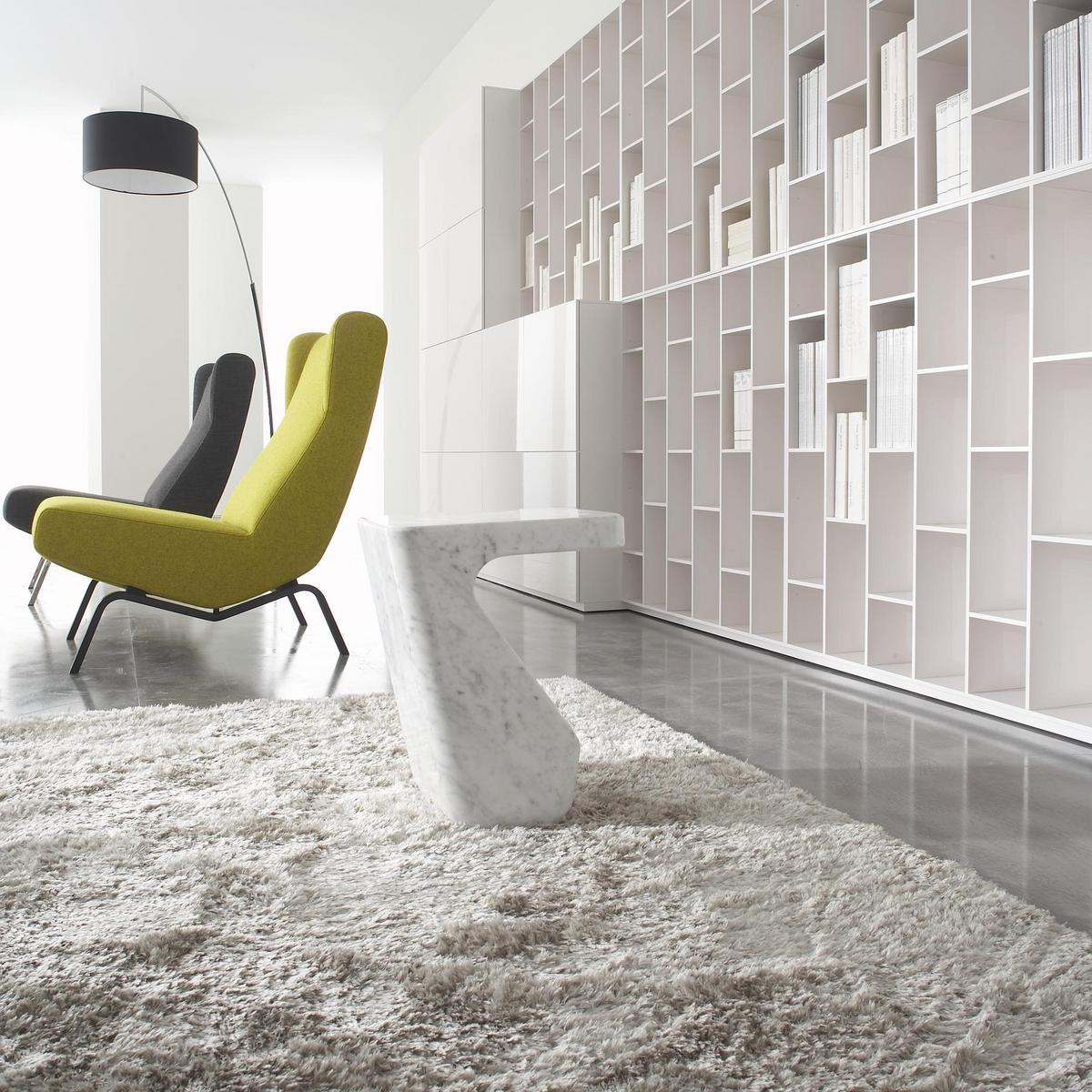 Low rectangular Carrara marble coffee table | Stump by Ligne Roset