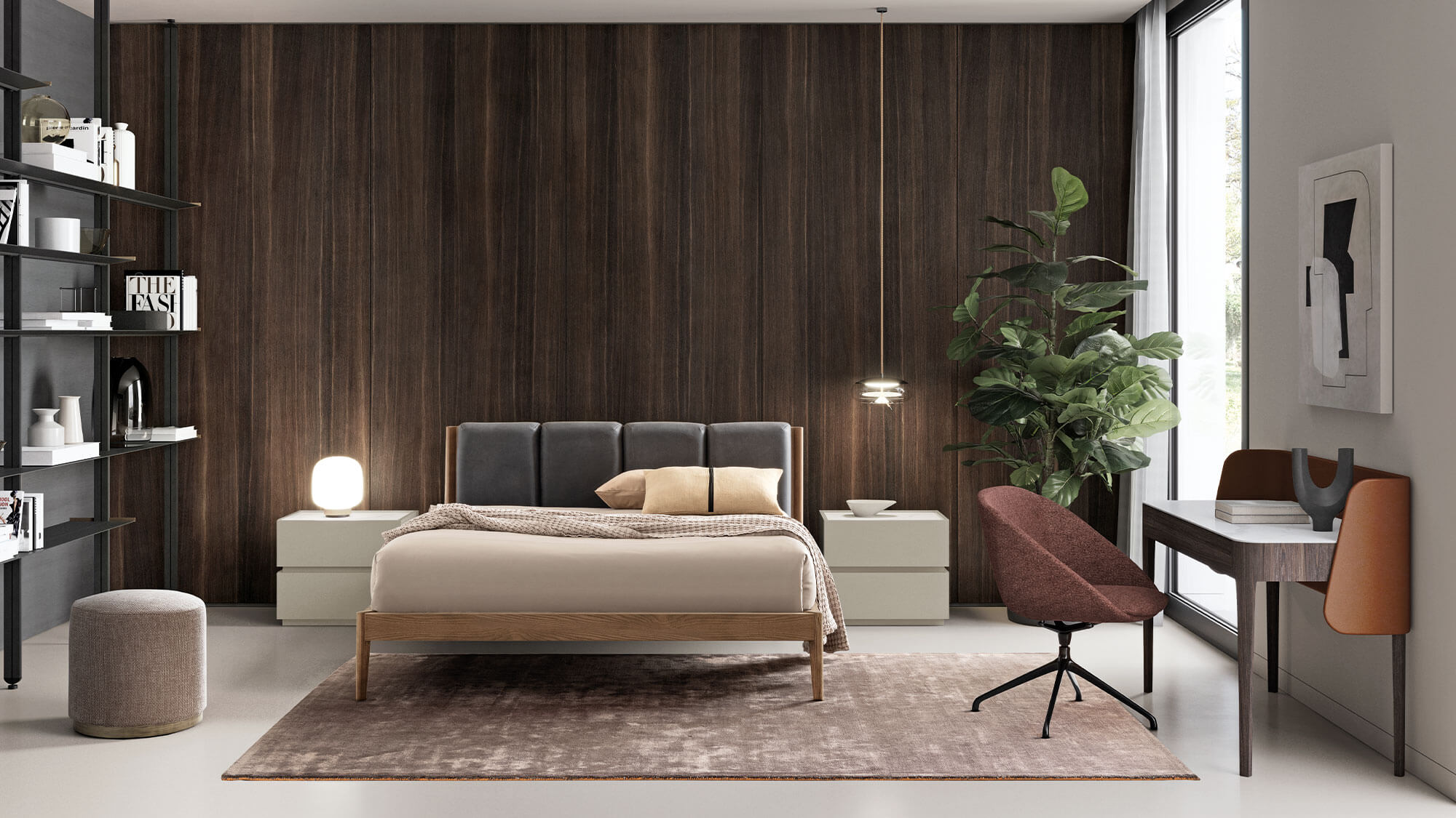 Fabric bed with upholstered headboard | Millerighe by Dall'Agnese