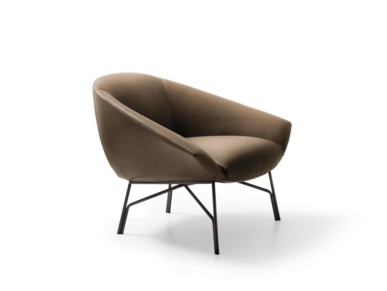 Fabric armchair with armrests | Lennox by Lema