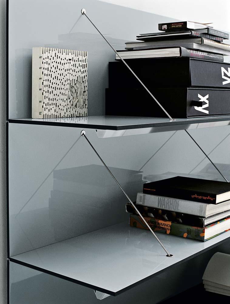 Wall-mounted sectional floating bookcase | Pab by B&B Italia