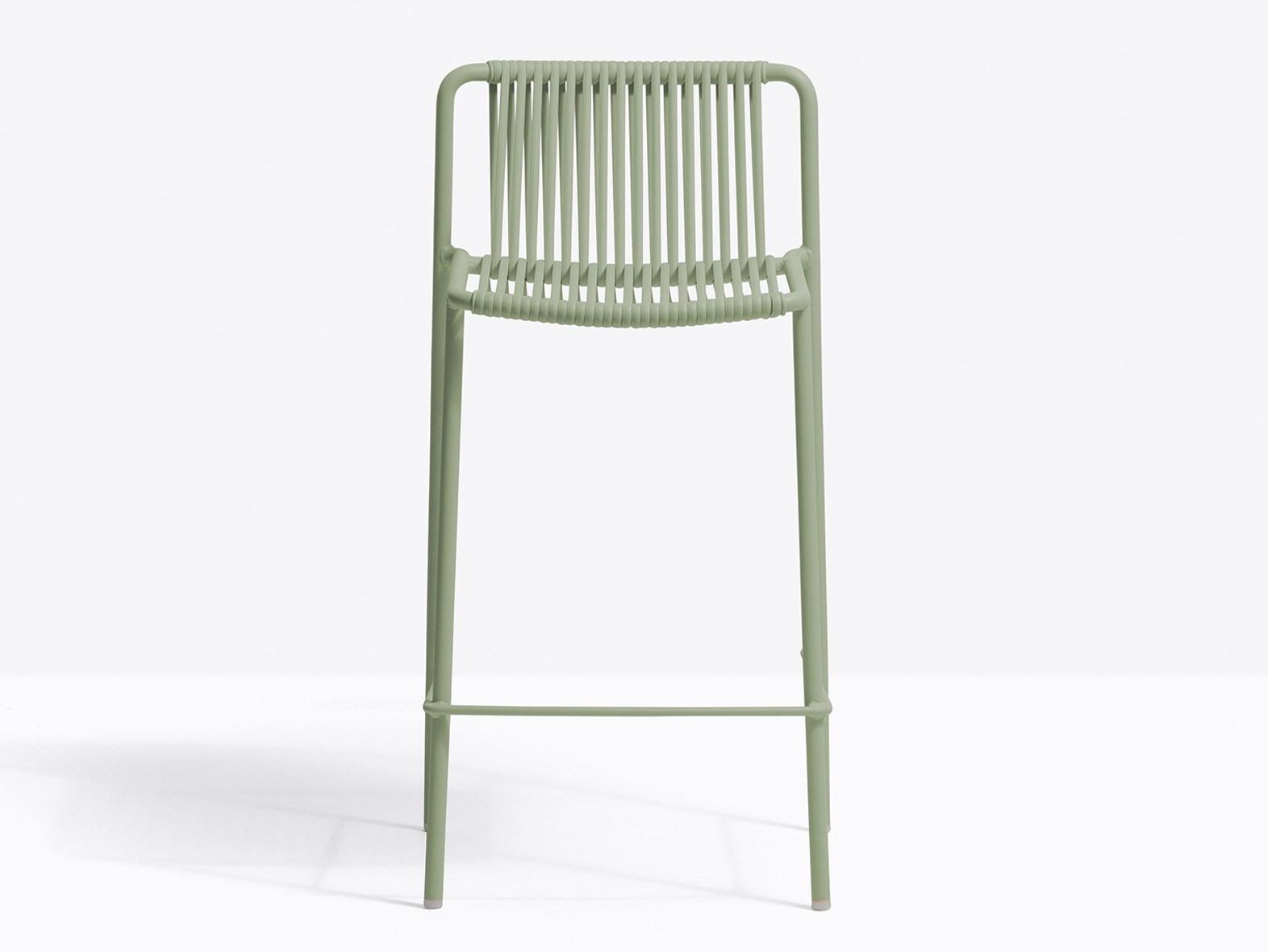 High powder coated steel stool with back | Tribeca 3667 by Pedrali