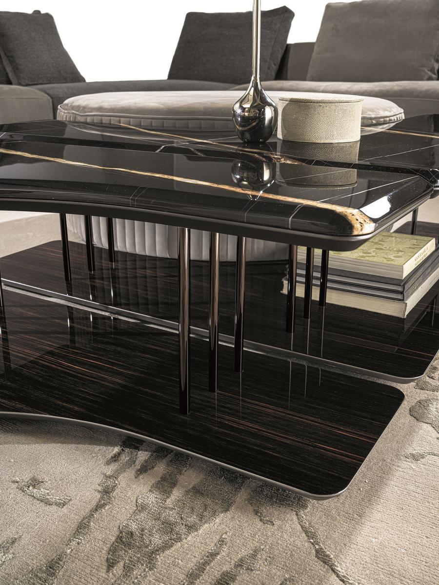 Square metal coffee table | Saturn by Longhi
