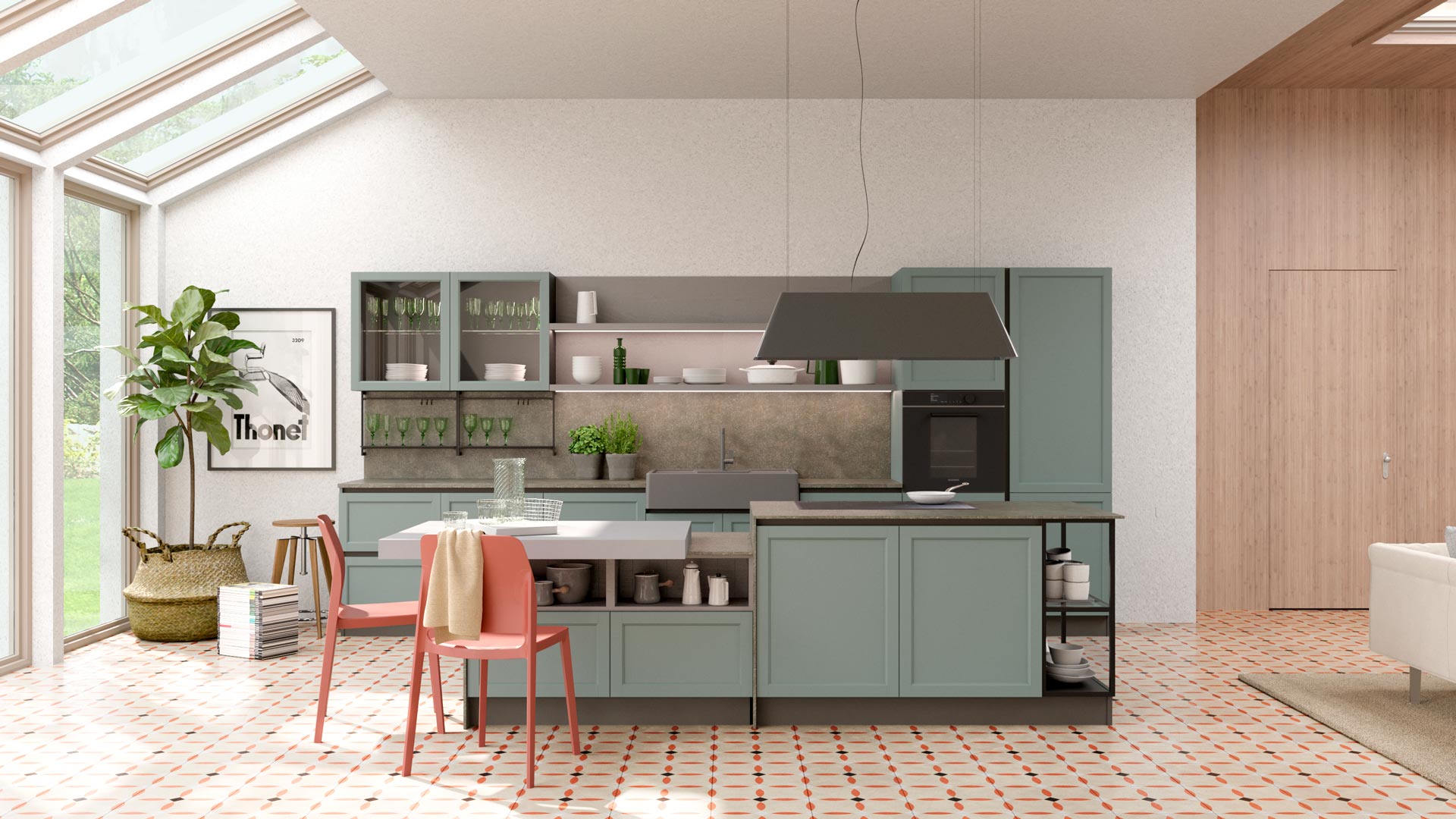 Lacquered kitchen with handles Creo kitchens Contempo