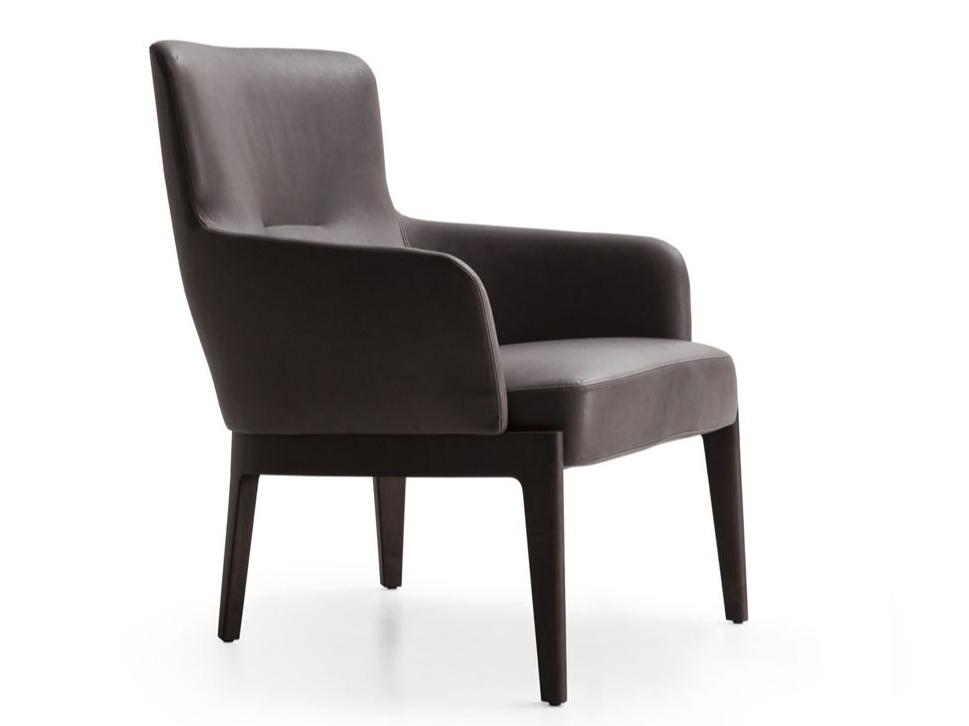 Leather armchair with armrests | Chelsea by Molteni