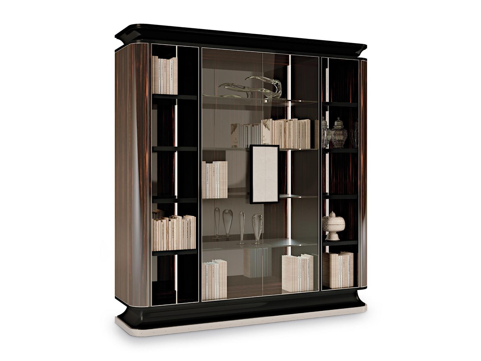 Wall-mounted ebony shelving unit | The Majestic by Ezio Bellotti