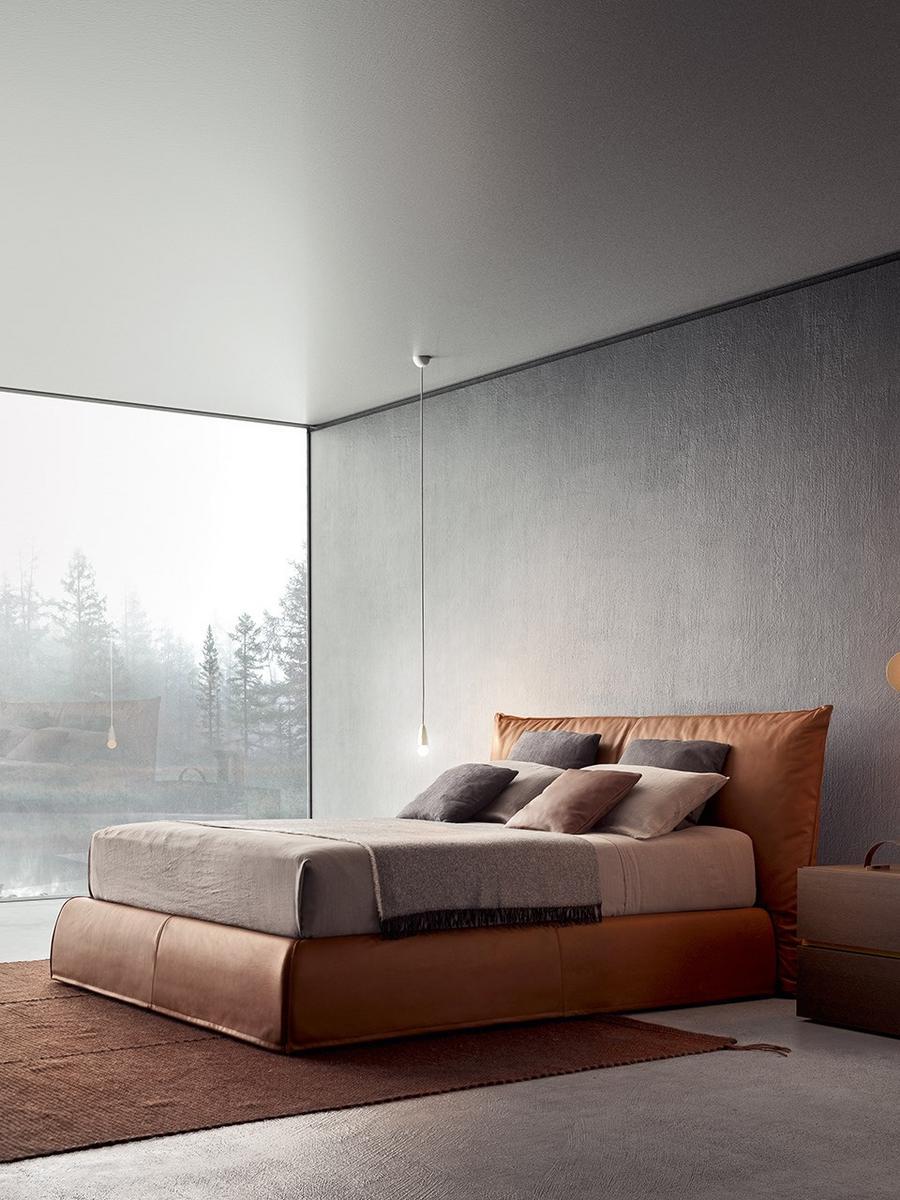 Upholstered fabric double bed | Piumotto by Pianca