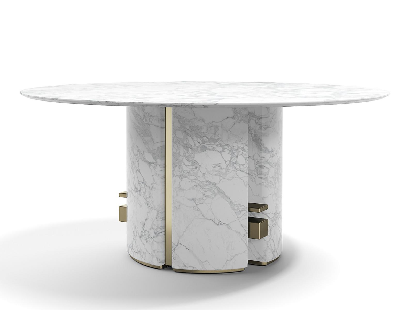 Round marble dining table | Ercole by Capital Collection