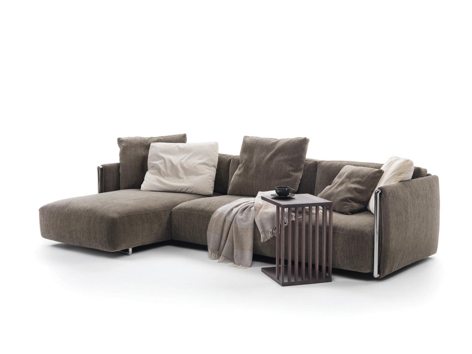 Sectional fabric sofa with chaise longue | Edmond by Flexform