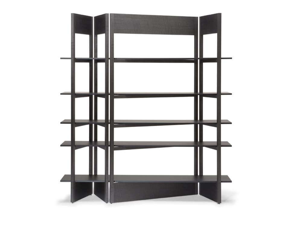Open wooden bookcase | Plissé by Natuzzi Italia