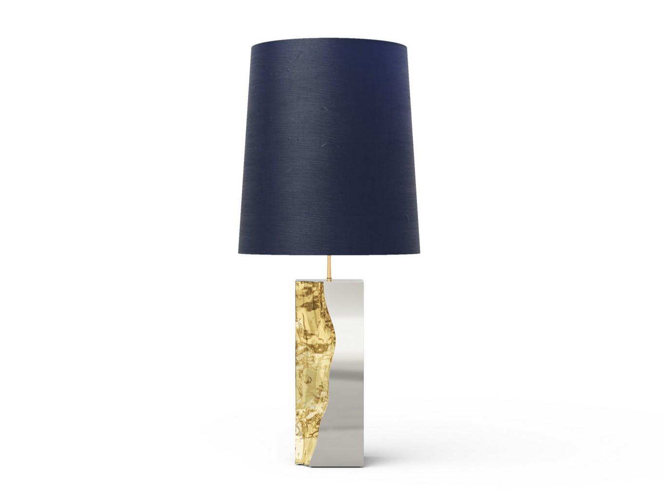 Table lamp with stainless steel base and brass details | Lapiaz by Boca Do Lobo