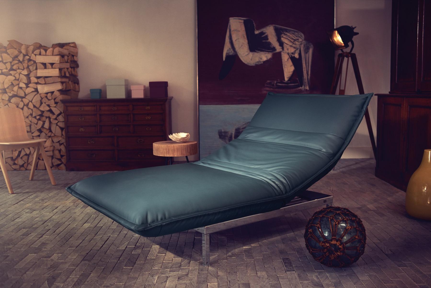 Leather Chaise longue | 340 Nova by Rolf Benz
