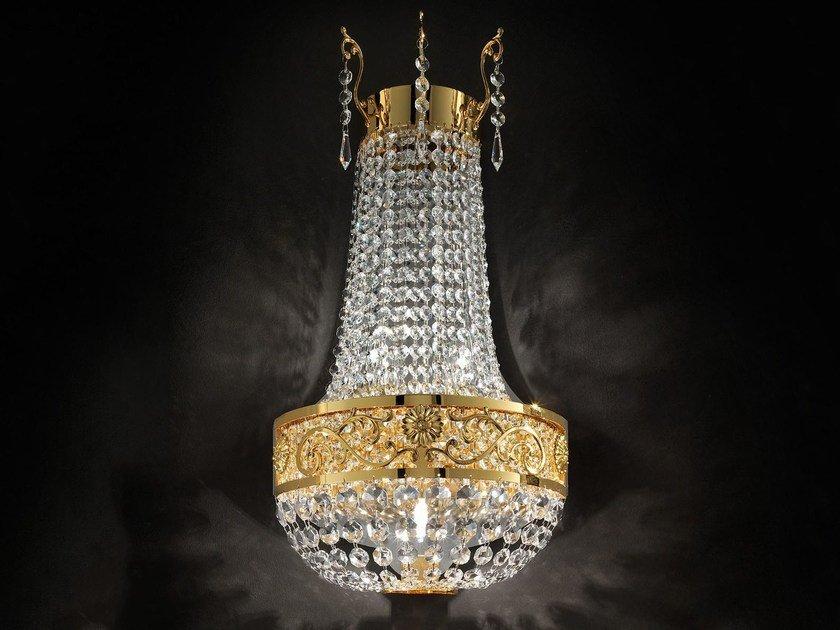 Incandescent brass wall light with crystals | Impero & Deco Ve 823 A3 by Masiero