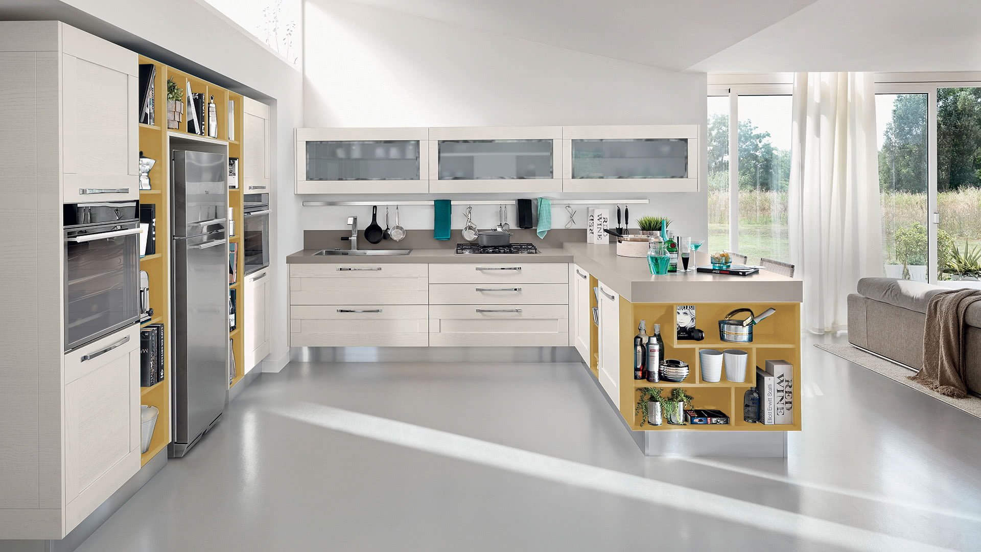 Wood kitchen with integrated handles Lube Cucine Gallery