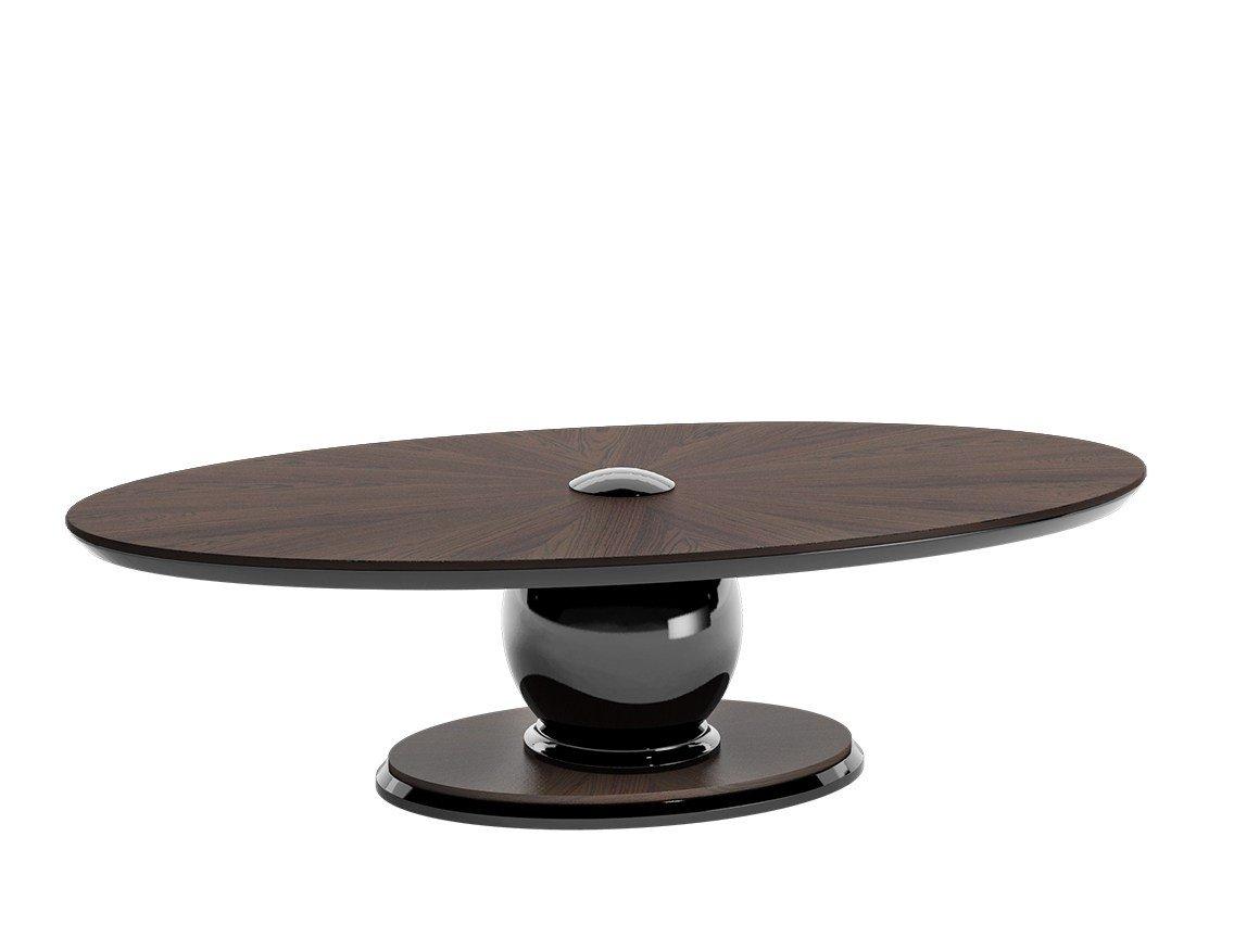 Low oval wooden coffee table | Koval by Capital Collection