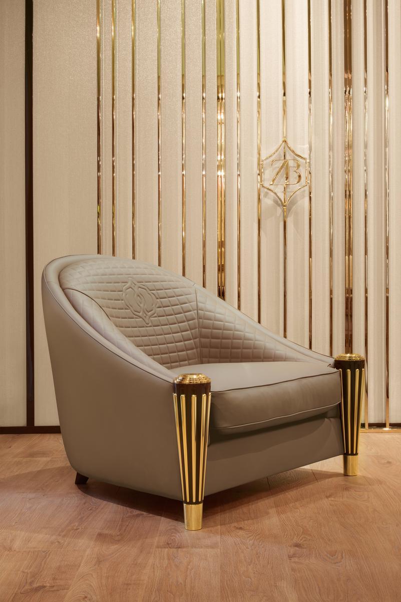 Leather armchair with armrests | Legend by Bruno Zampa