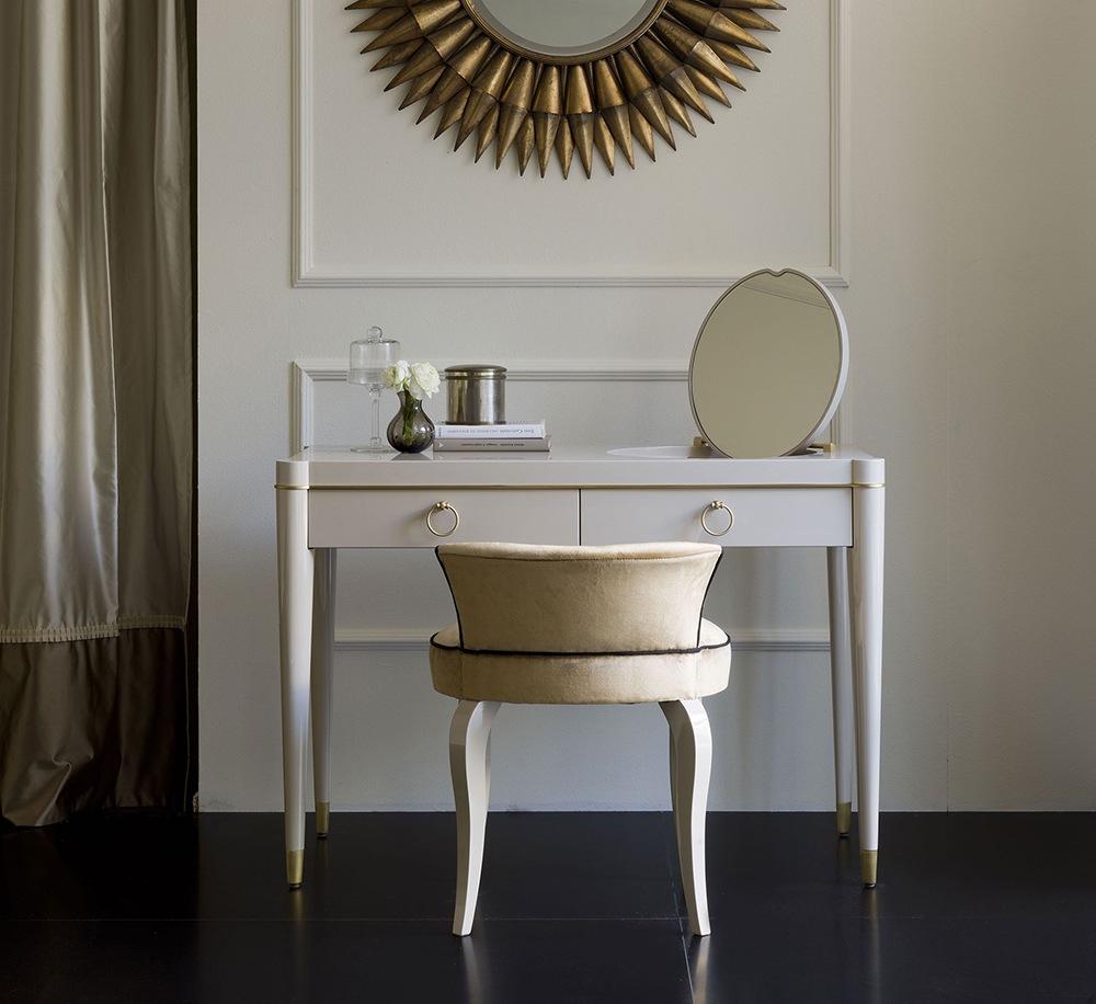 Rectangular leather writing desk with drawers | Ambra by Galimberti Nino