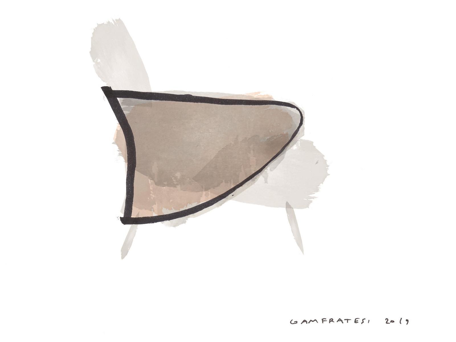 Fabric easy chair with armrests | Angie by Minotti