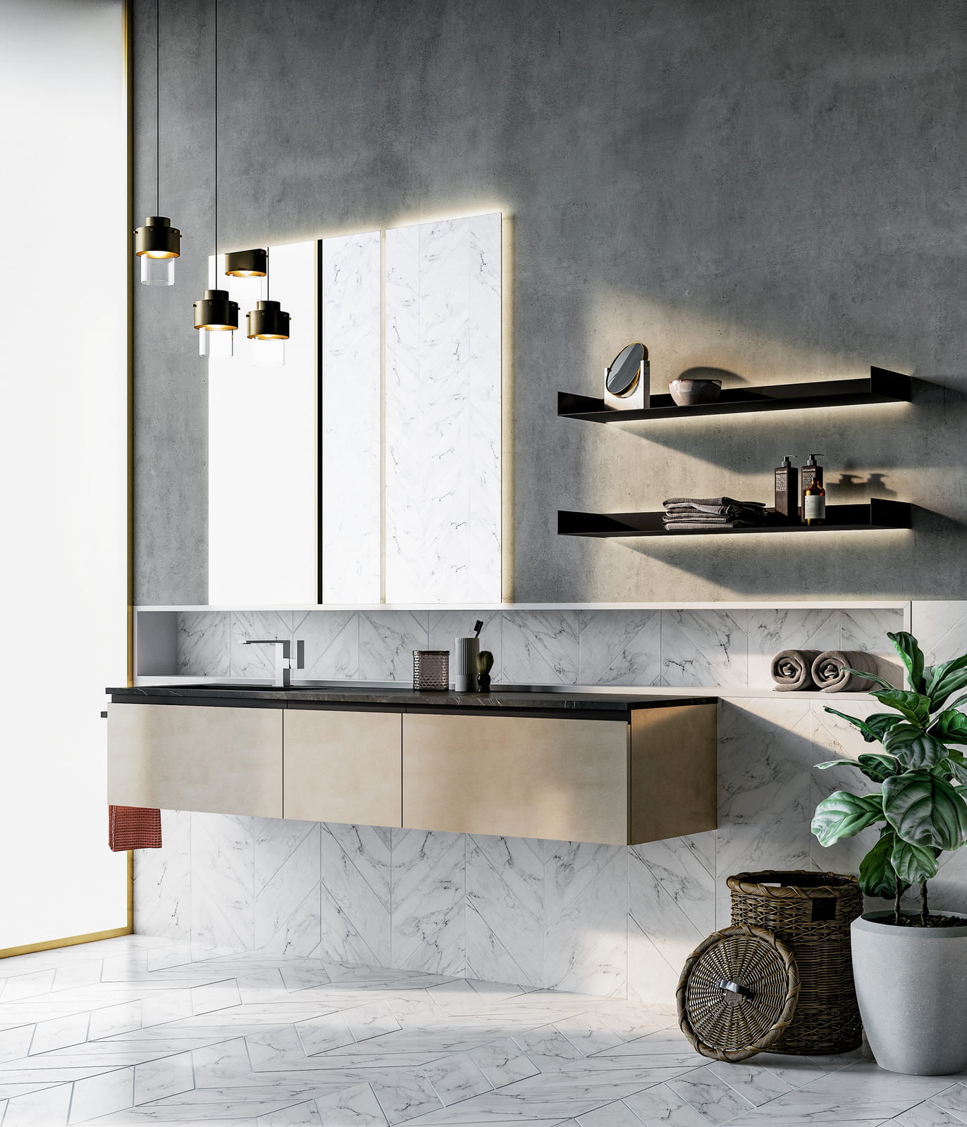 Ceramic bathroom | Gola Up by Birex