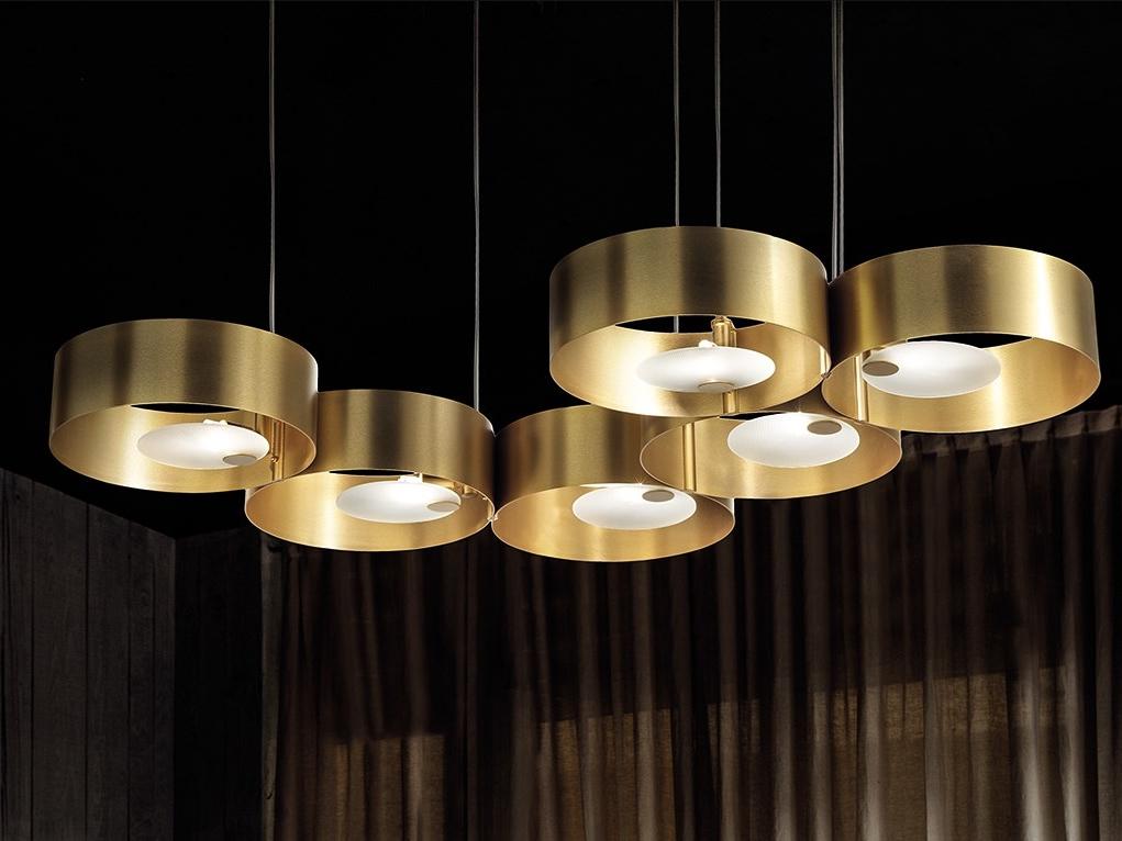 Metal pendant lamp | Sound Or6 by Masiero