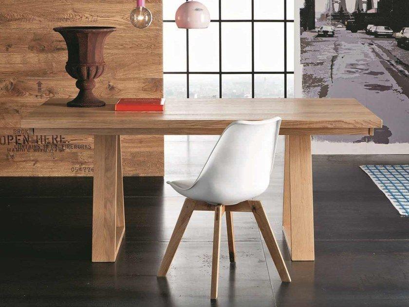 Extending rectangular oak table | Parigi + Mekano by Altacorte