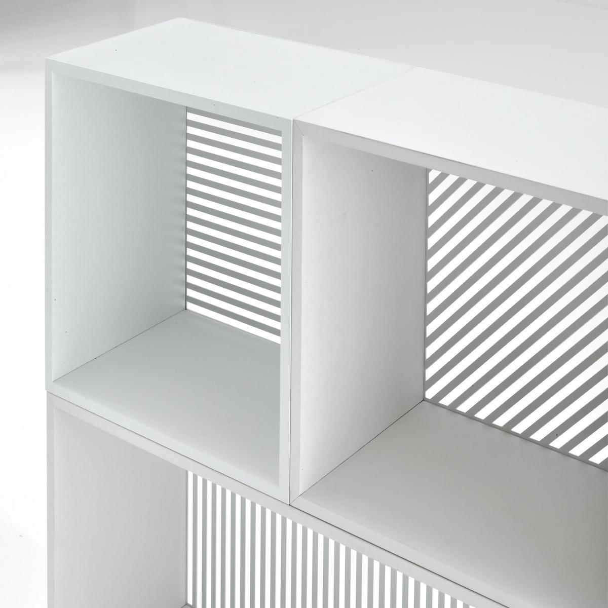 Open sectional steel and wood bookcase | Persienne by Ligne Roset