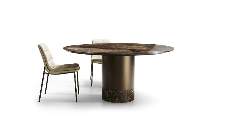 Square stone table | Cilindro marble by Eforma