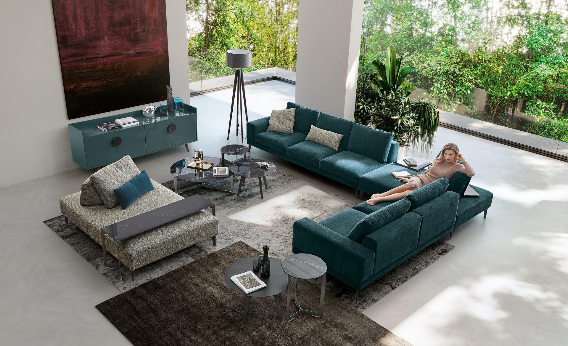Sectional fabric sofa | Nelson by Dema
