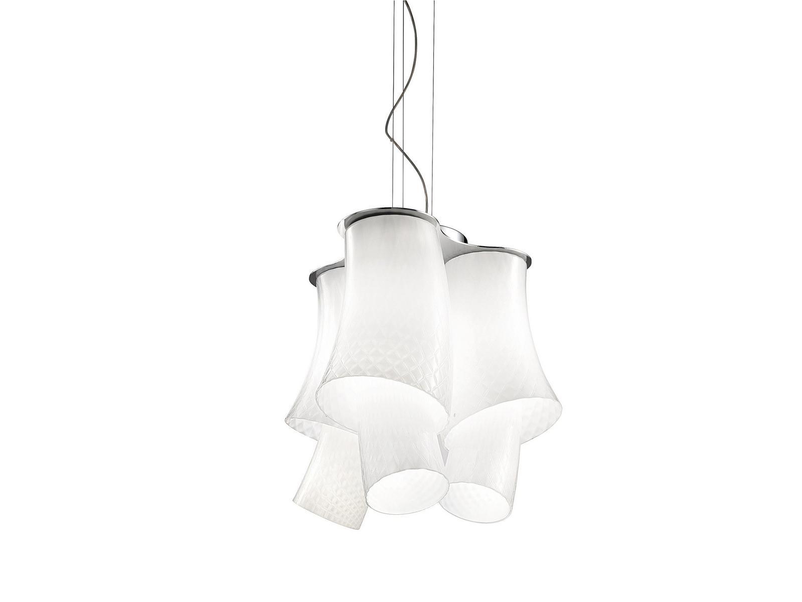 Blown glass pendant lamp | Assiba Sp 6 by Vistosi