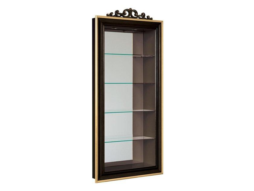 Open wood and glass bookcase with built-in lights | 5015 by Carpanese home