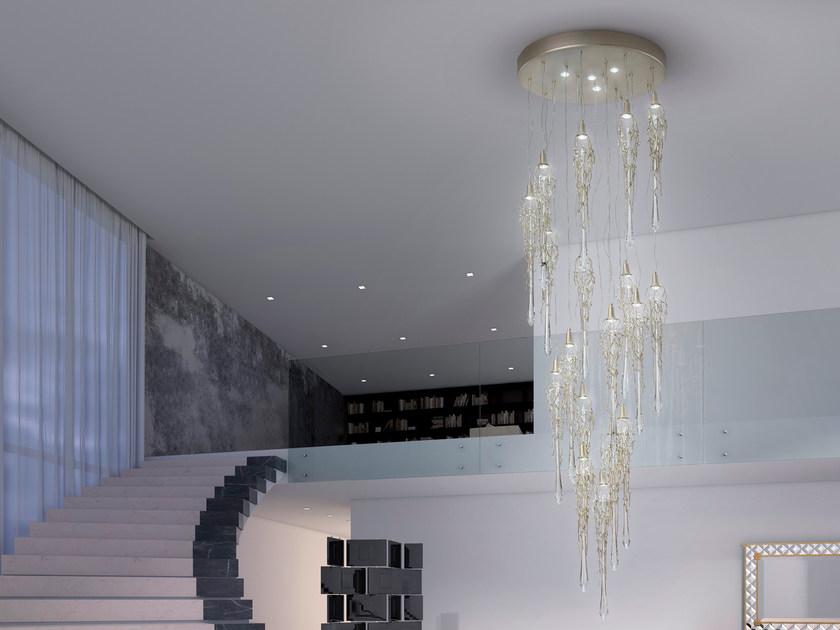 Handmade bronze ceiling lamp | Liquid Pl360/22 by Serip