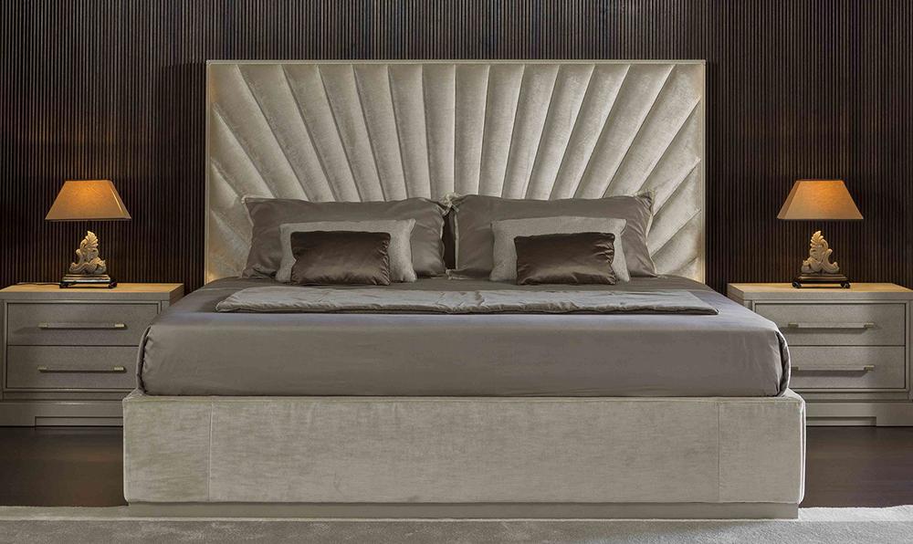Fabric bed with upholstered headboard | Elliot by Galimberti Nino
