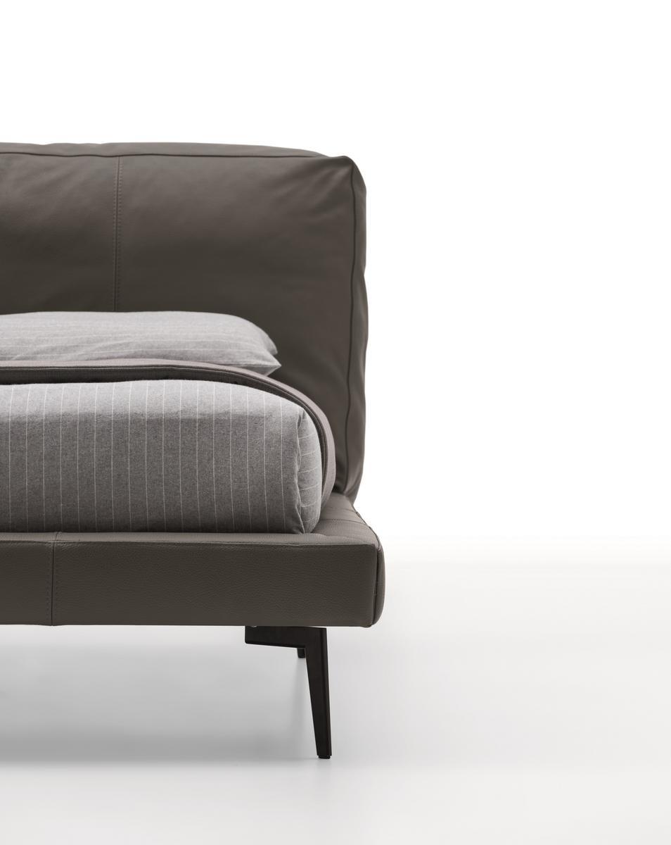Leather bed with upholstered headboard | Sound by Ditre Italia