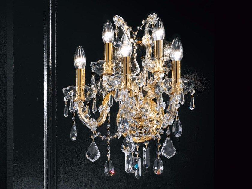 Incandescent metal wall light with crystals | Maria Teresa Ve 940 A5 by Masiero