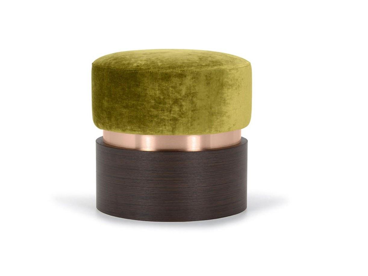 Upholstered round fabric pouf | Tara by Domingo salotti