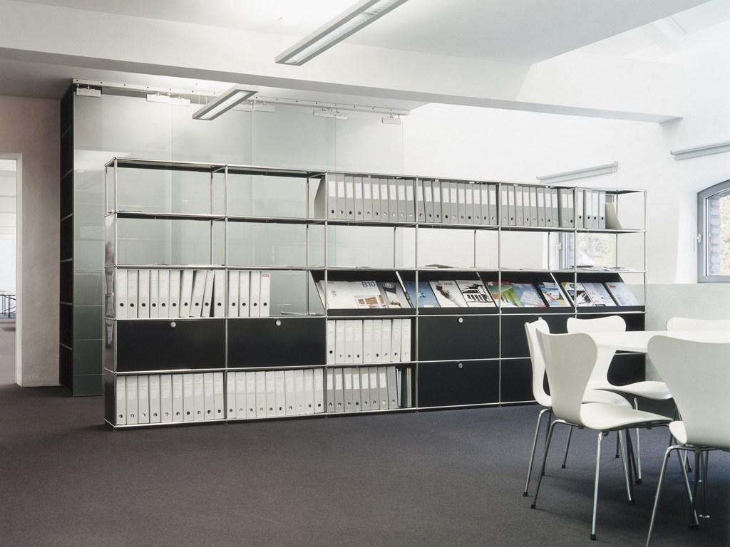 Tall modular metal office storage unit | Haller Modular Office Shelving by USM