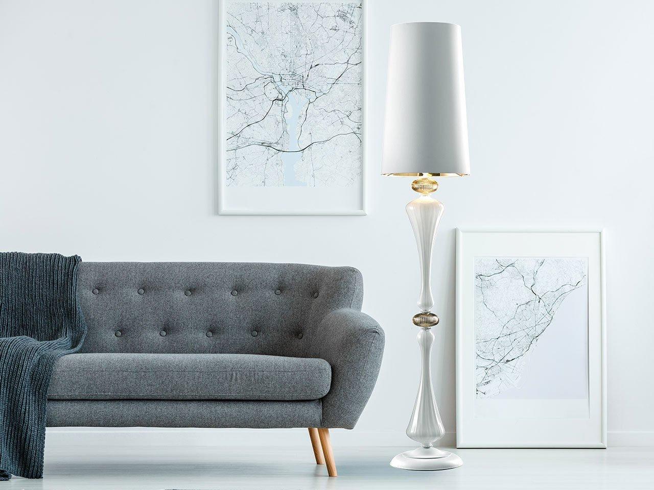 LED indirect light blown glass floor lamp | Olivia by Italamp