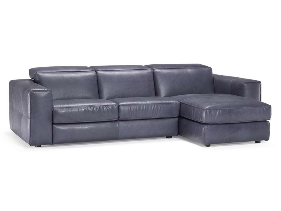 Leather sofa with chaise longue | Brio by Natuzzi Italia