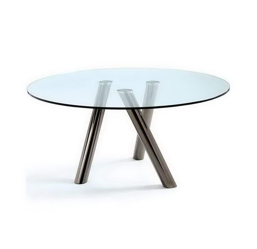 Round tempered glass table | Ray by Cattelan Italia